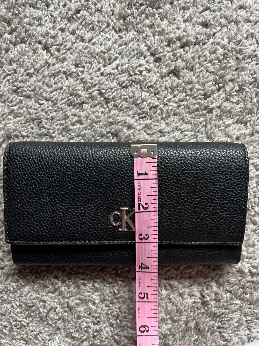 Calvin Klein Black Pebbled Leather Flap Wallet - Picture 8 of 8